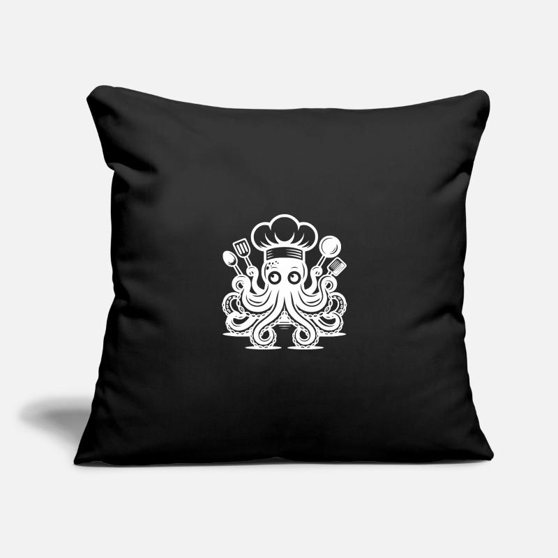 Mysterious kitchen octopus with chef's hat Sofa pillow with filling 45cm x 45cm