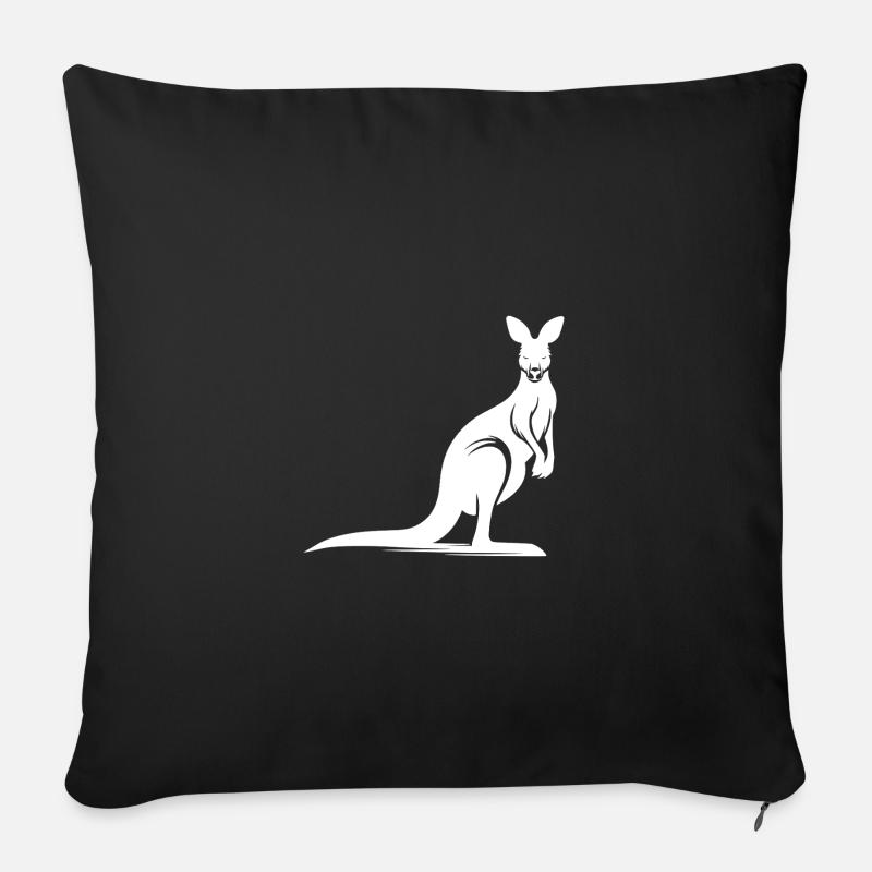 Silhouette eines anmutigen Kängurus - Sofakissen mit Füllung 45 x 45 cm - Schwarz