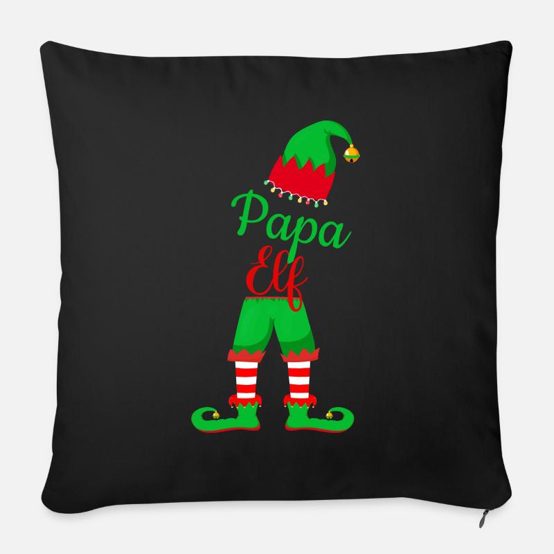 Papa Elf - Sofa pillow with filling 45cm x 45cm - black