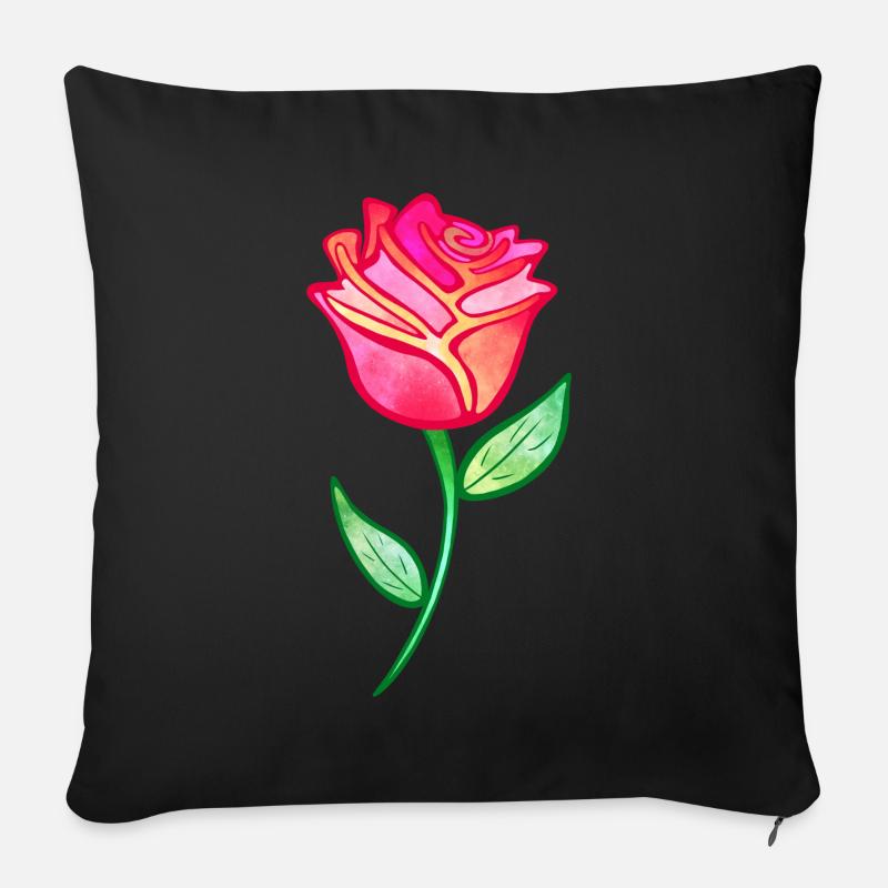 Rose nébuleuse - Coussin et housse de 45 x 45 cm - noir