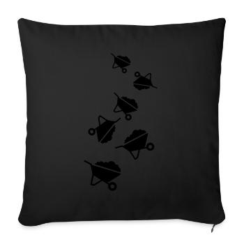 Wheelbarrow Symbol - Sofa pillow with filling 45cm x 45cm - black - Front
