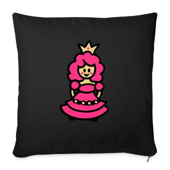 Princess - Sofa pillow with filling 45cm x 45cm - black - Front