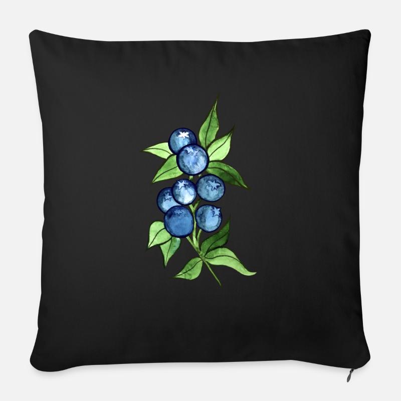 Blaubeeren - Sofakissen mit Füllung 45 x 45 cm - Schwarz