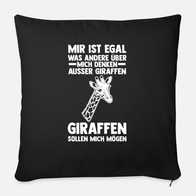 Giraffe Giraffen - Sofakissen mit Füllung 45 x 45 cm - Schwarz