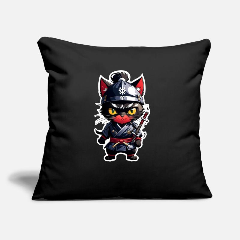 Ninja Cat - Samurai Kitten Sofa pillow with filling 45cm x 45cm