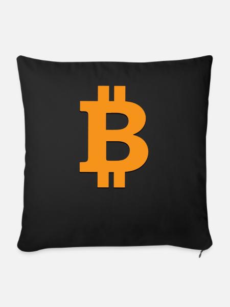 BITCOIN Logo - Sofakissen mit Füllung 45 x 45 cm - Schwarz