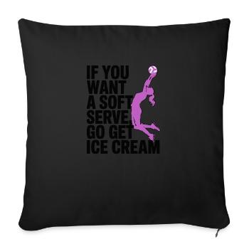 Soft-serve? Then off to the – volleyball - Sofa pillow with filling 45cm x 45cm - black - Front