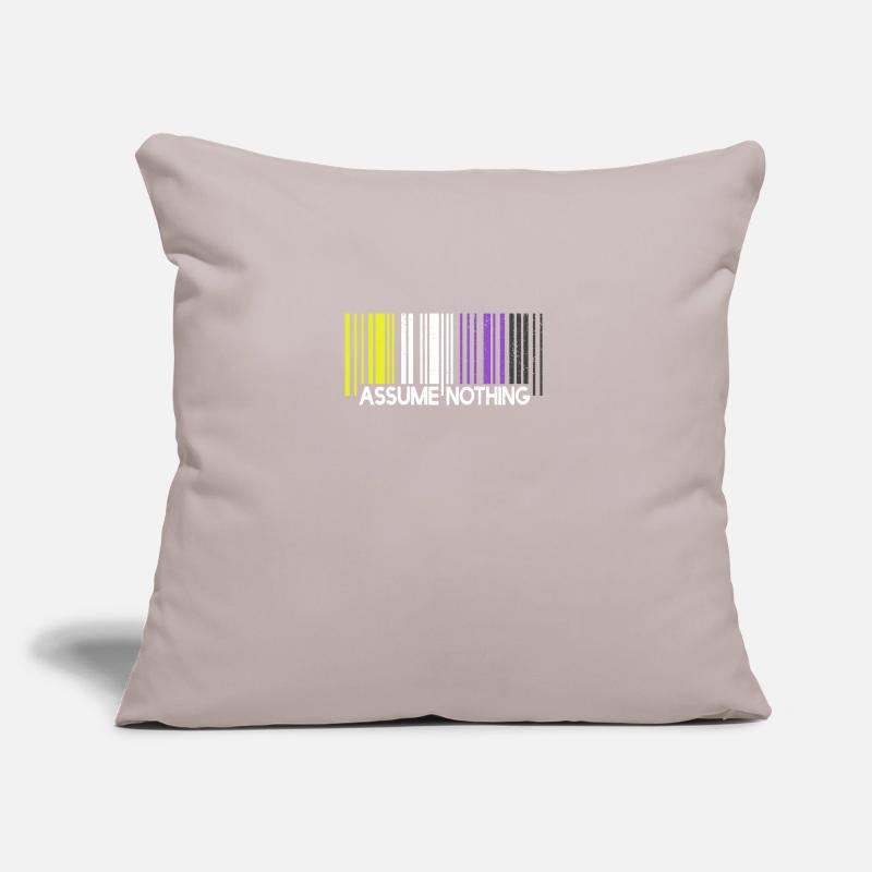 Assume Nothing Nonbinary Flag Barcode Enby Sofa pillow with filling 45cm x 45cm