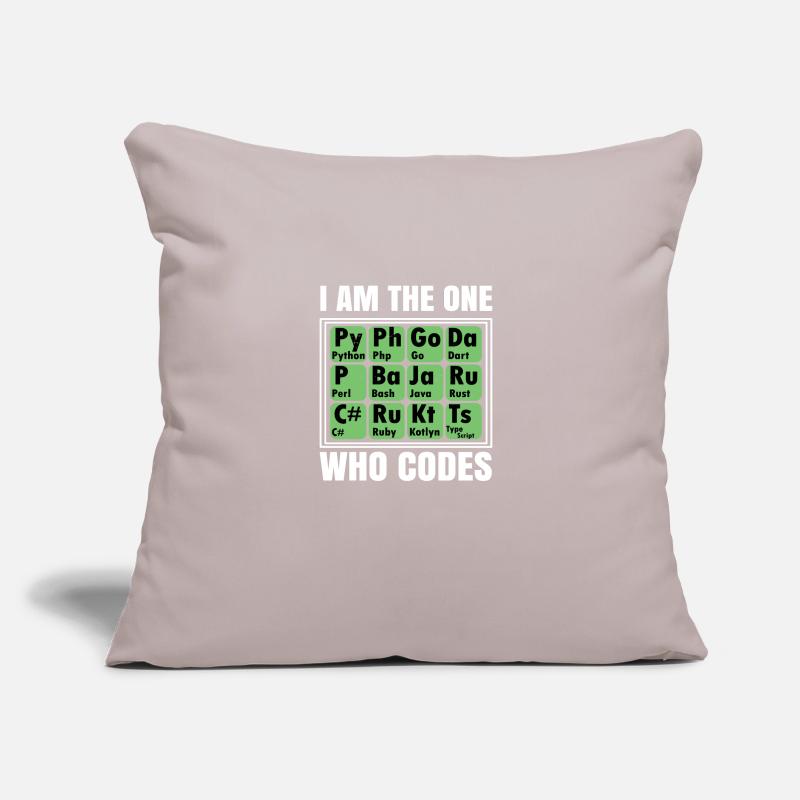I Am The One Who Codes Programming Programmer Nerd Sofakissen mit Füllung 45 x 45 cm