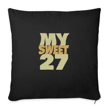 27 - Coussin et housse de 45 x 45 cm - noir - Devant