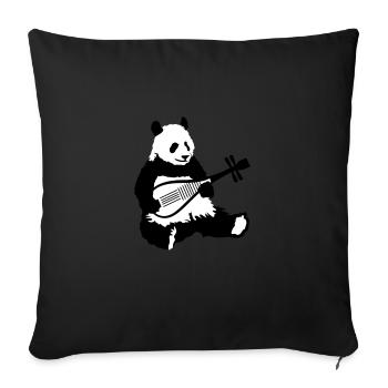Music Panda - Coussin et housse de 45 x 45 cm - noir - Devant