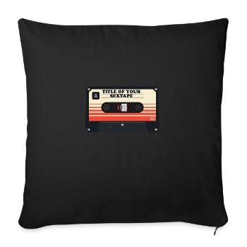 Title deines Sex-Tapes lustiges Kassetten Design - Sofakissen mit Füllung 45 x 45 cm - Schwarz - Vorne