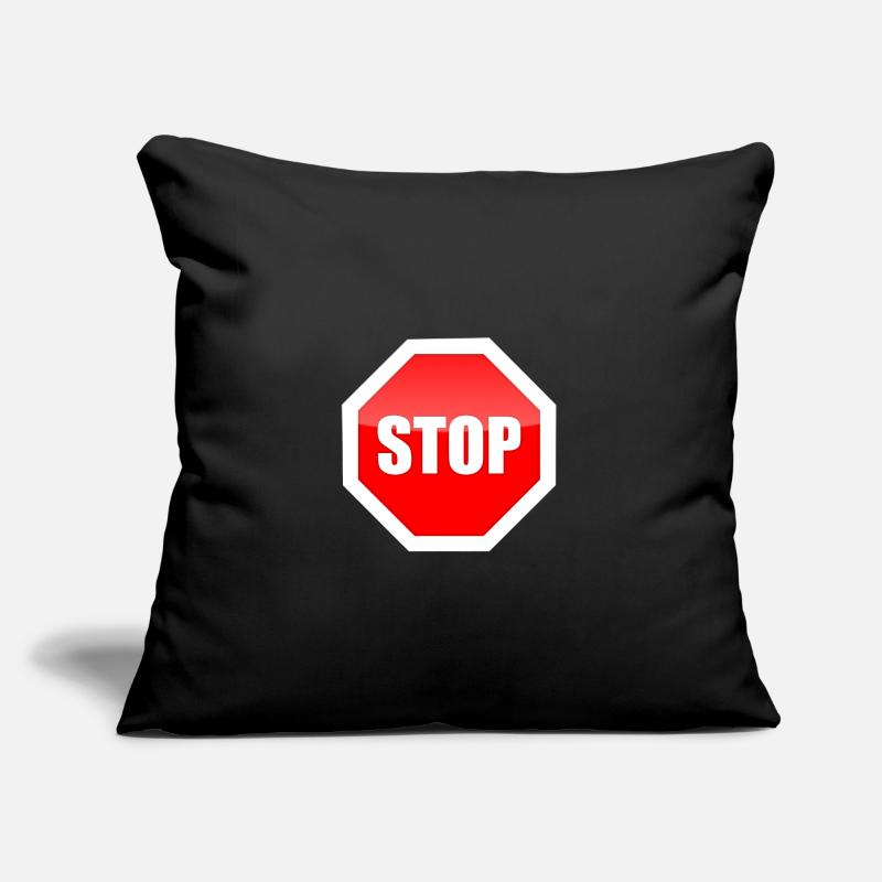 Impression graphique de plaque STOP rouge Coussin et housse de 45 x 45 cm