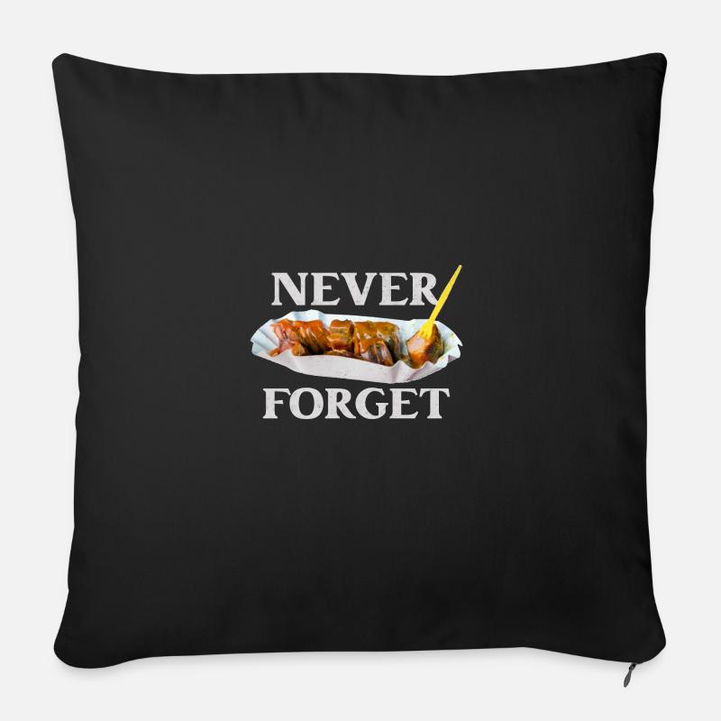 Curry Wurst Currywurst Sprüche Grillwurst Curry - Sofakissen mit Füllung 45 x 45 cm - Schwarz