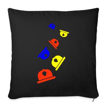 Firefighter helmet - Sofa pillow with filling 45cm x 45cm - black - Front