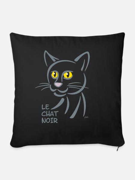 Design - die schwarze Katze - Sofakissen mit Füllung 45 x 45 cm - Schwarz