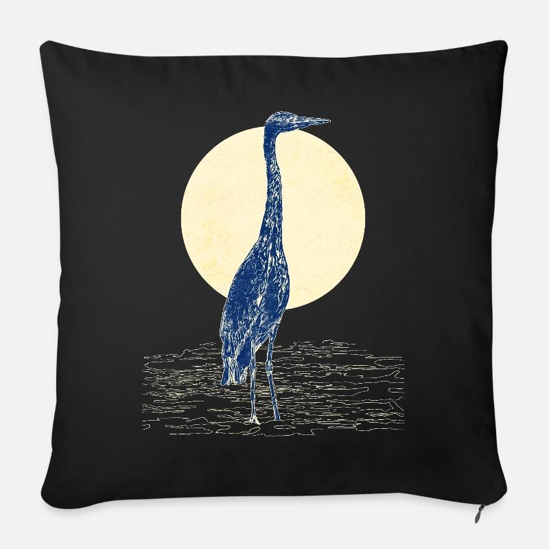 GRAUREIHER - Sofakissen mit Füllung 45 x 45 cm - Schwarz