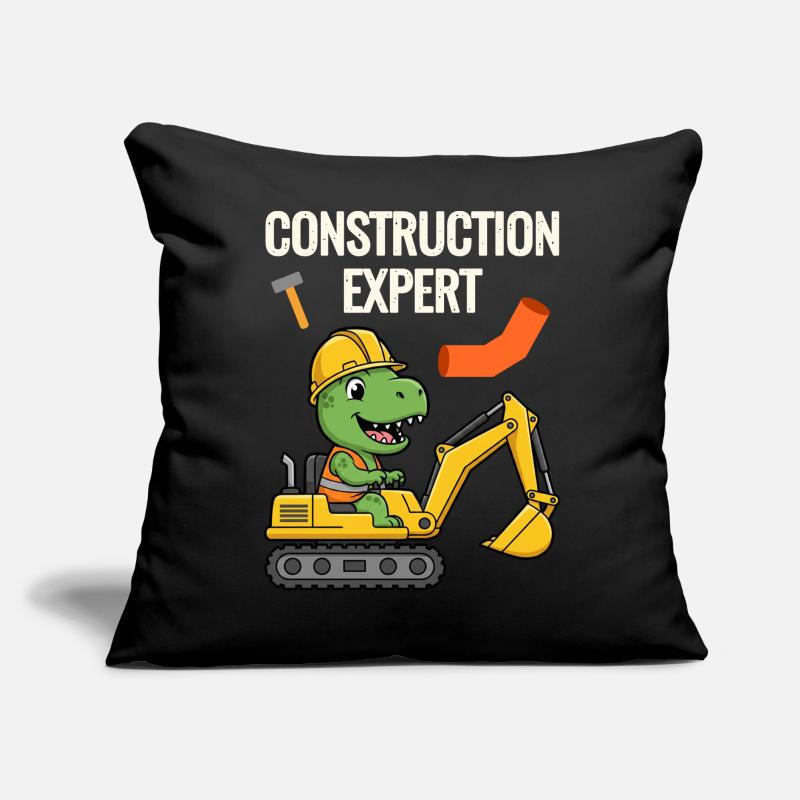Construction worker Dino Sofa pillow with filling 45cm x 45cm