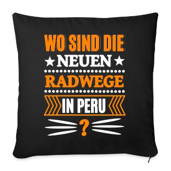 Funny saying politics - Sofa pillow with filling 45cm x 45cm - black - Front