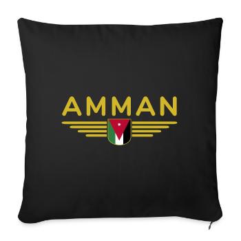 Jordan Amman Fan Outfit T-Shirt Design Gift - Coussin et housse de 45 x 45 cm - noir - Devant