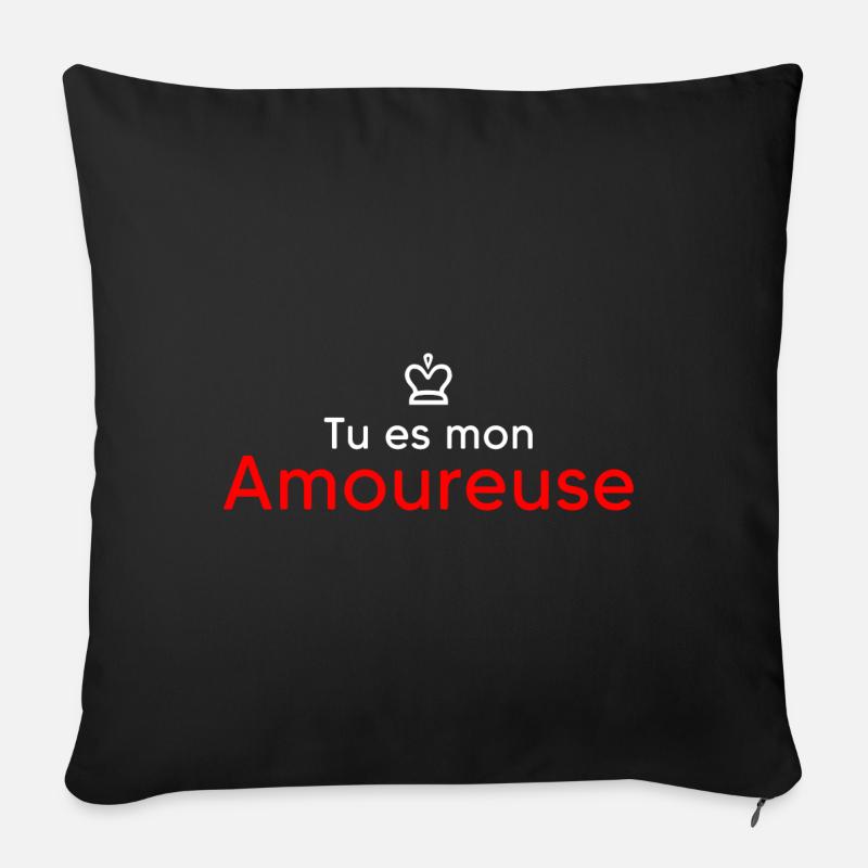 tu es mon amoureuse - Coussin et housse de 45 x 45 cm - noir