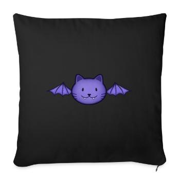 Bat cat - Sofa pillow with filling 45cm x 45cm - black - Front