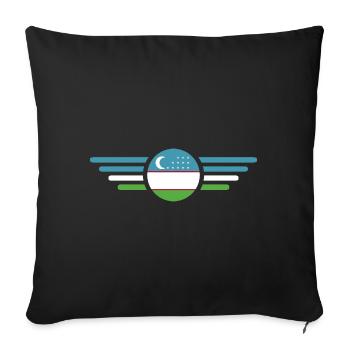 J’aime l’Ouzbékistan, T-shirt design de style élégance - Coussin et housse de 45 x 45 cm - noir - Devant