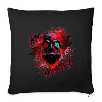 Gaz mask red - Coussin et housse de 45 x 45 cm - noir - Devant