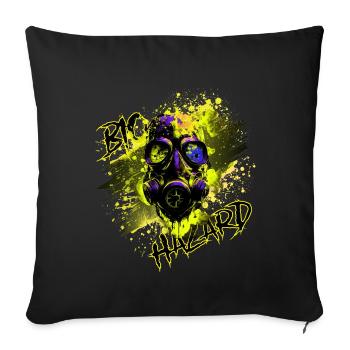 Gaz mask yellow - Coussin et housse de 45 x 45 cm - noir - Devant