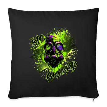 Gaz mask green - Coussin et housse de 45 x 45 cm - noir - Devant