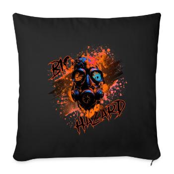 Gaz mask orange - Coussin et housse de 45 x 45 cm - noir - Devant