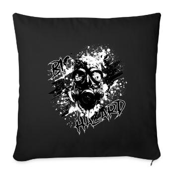 Gaz mask BandW - Coussin et housse de 45 x 45 cm - noir - Devant