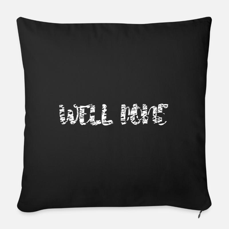 well done (line) - Coussin et housse de 45 x 45 cm - noir