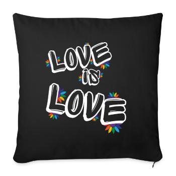 Love Is Love - Coussin et housse de 45 x 45 cm - noir - Devant