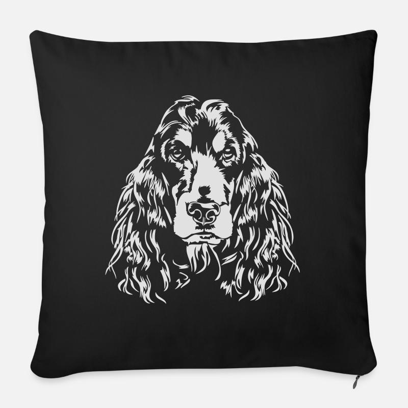 COCKER SPANIEL Hundeportrait Wilsigns - Sofakissen mit Füllung 45 x 45 cm - Schwarz