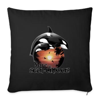 Orca killer whales - Sofa pillow with filling 45cm x 45cm - black - Front