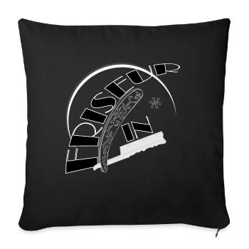 Hairdresser Razor Salon black white - Sofa pillow with filling 45cm x 45cm - black - Front