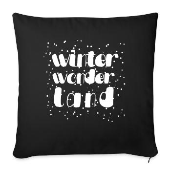 Winter wonderland | Christmassy | Winter design - Sofa pillow with filling 45cm x 45cm - black - Front