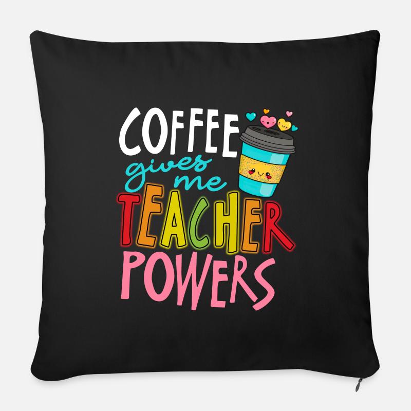 Lehrer Lehrer Kaffee - Sofakissen mit Füllung 45 x 45 cm - Schwarz