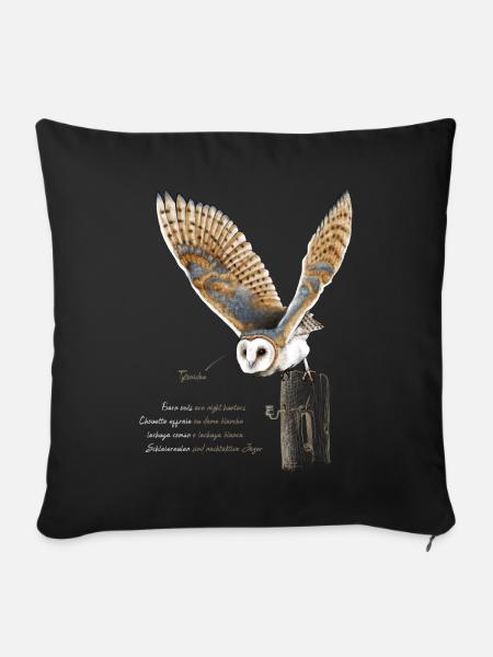 Schleiereule - Tytonidae 2 - Sofakissen mit Füllung 45 x 45 cm - Schwarz