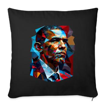 Pop Art d’Obama - Coussin et housse de 45 x 45 cm - noir - Devant
