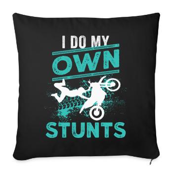 Motocross Dirt Bike Rider Moto - Coussin et housse de 45 x 45 cm - noir - Devant