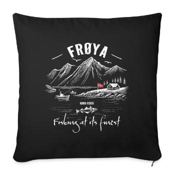 Fishing at its finest - Frøya - Norway - Sofa pillow with filling 45cm x 45cm - black - Front