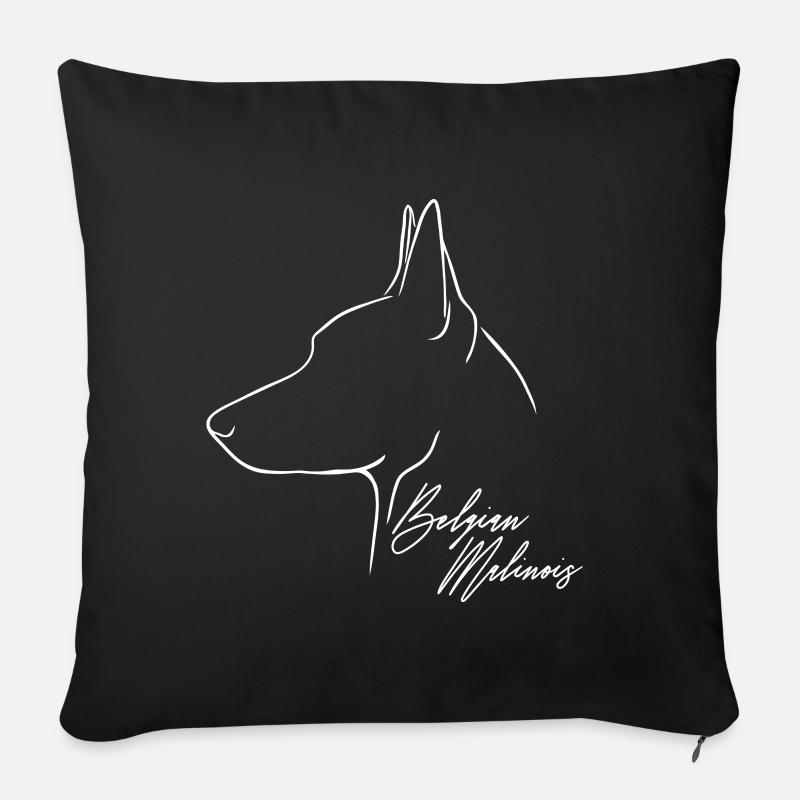 BELGIAN MALINOIS Profil Hunde Hund Wilsigns - Sofakissen mit Füllung 45 x 45 cm - Schwarz