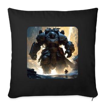 Dark Cyborg Android Warrior - Sofa pillow with filling 45cm x 45cm - black - Front
