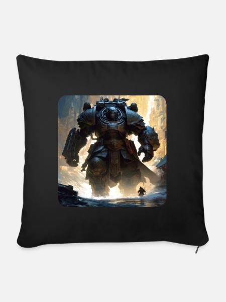 Dunkler Cyborg Android Krieger - Sofakissen mit Füllung 45 x 45 cm - Schwarz