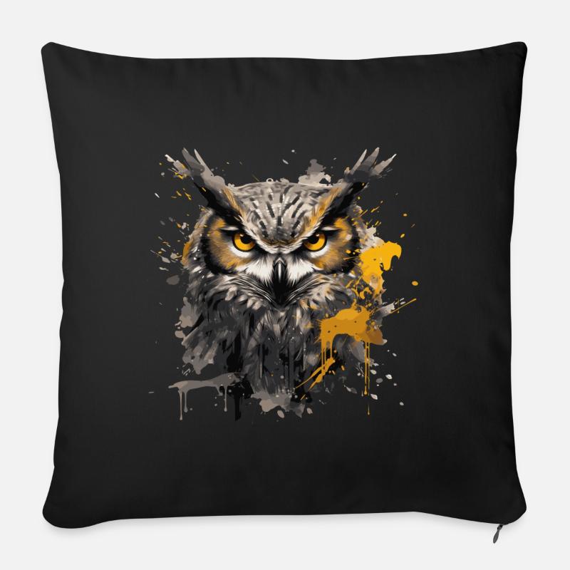 Owl Head - Sofakissen mit Füllung 45 x 45 cm - Schwarz