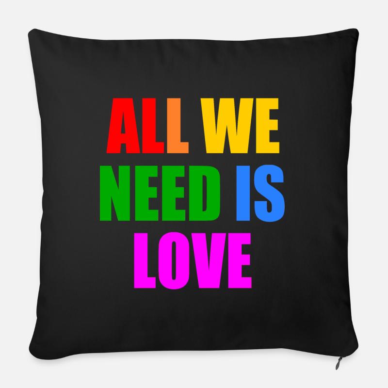 all we need is love - Coussin et housse de 45 x 45 cm - noir