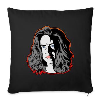 Une femme comme dans un film noir orange - Coussin et housse de 45 x 45 cm - noir - Devant