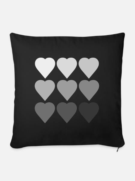 Herzlinie - Sofakissen mit Füllung 45 x 45 cm - Schwarz
